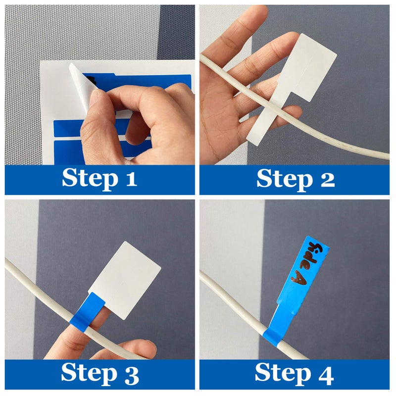 Mr-LabelÂ® US Letter Sheet Self-Adhesive Cable Label - Waterproof | Tear Resistant - with Free Print Tool - for Laser Printer (20 Sheets (600 Labels), Blue) - Image 5